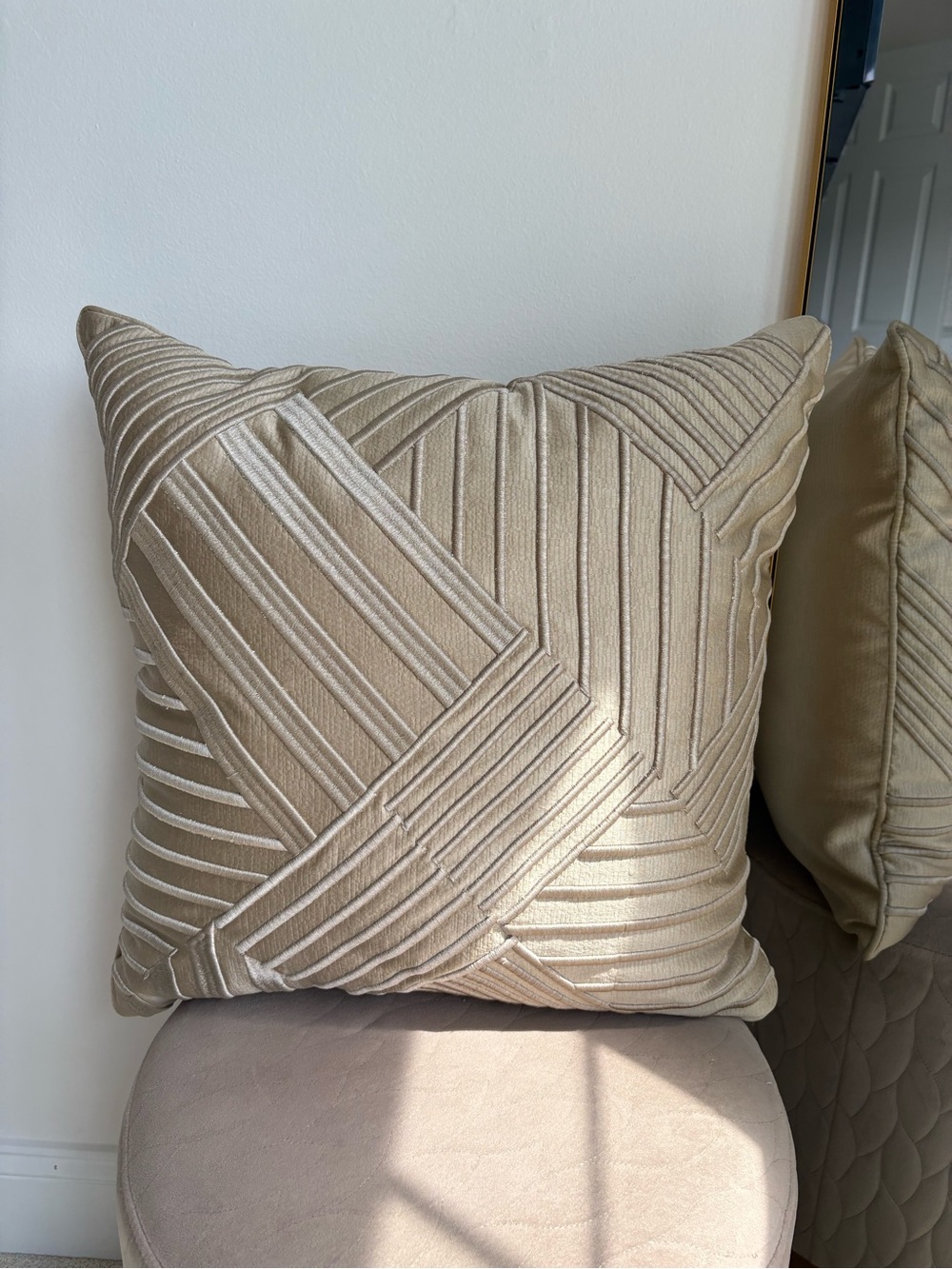 Hotel Collection Glint Pleated Decorative Pillow in Gold - Picture 4 of 8